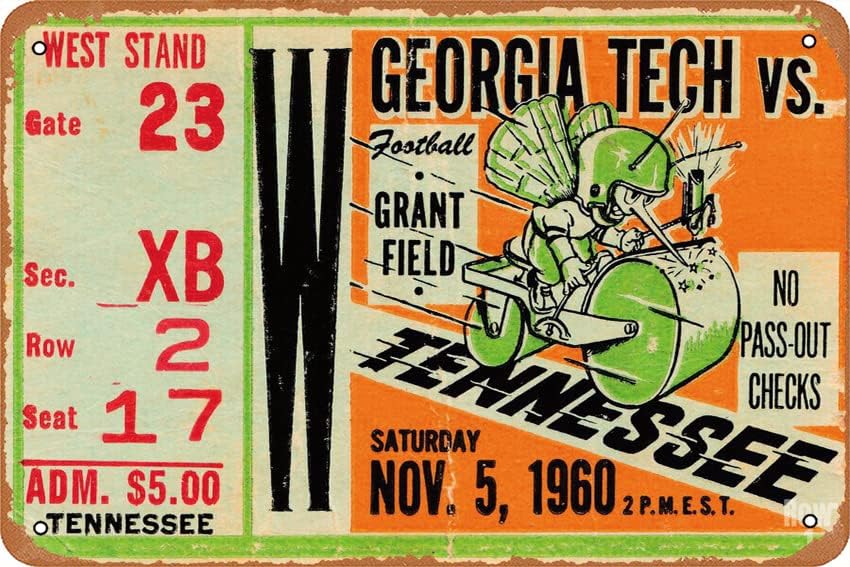 Office Tech For Home - Poster 1960 GEORGIA TECH VS. TENNESSEE,
