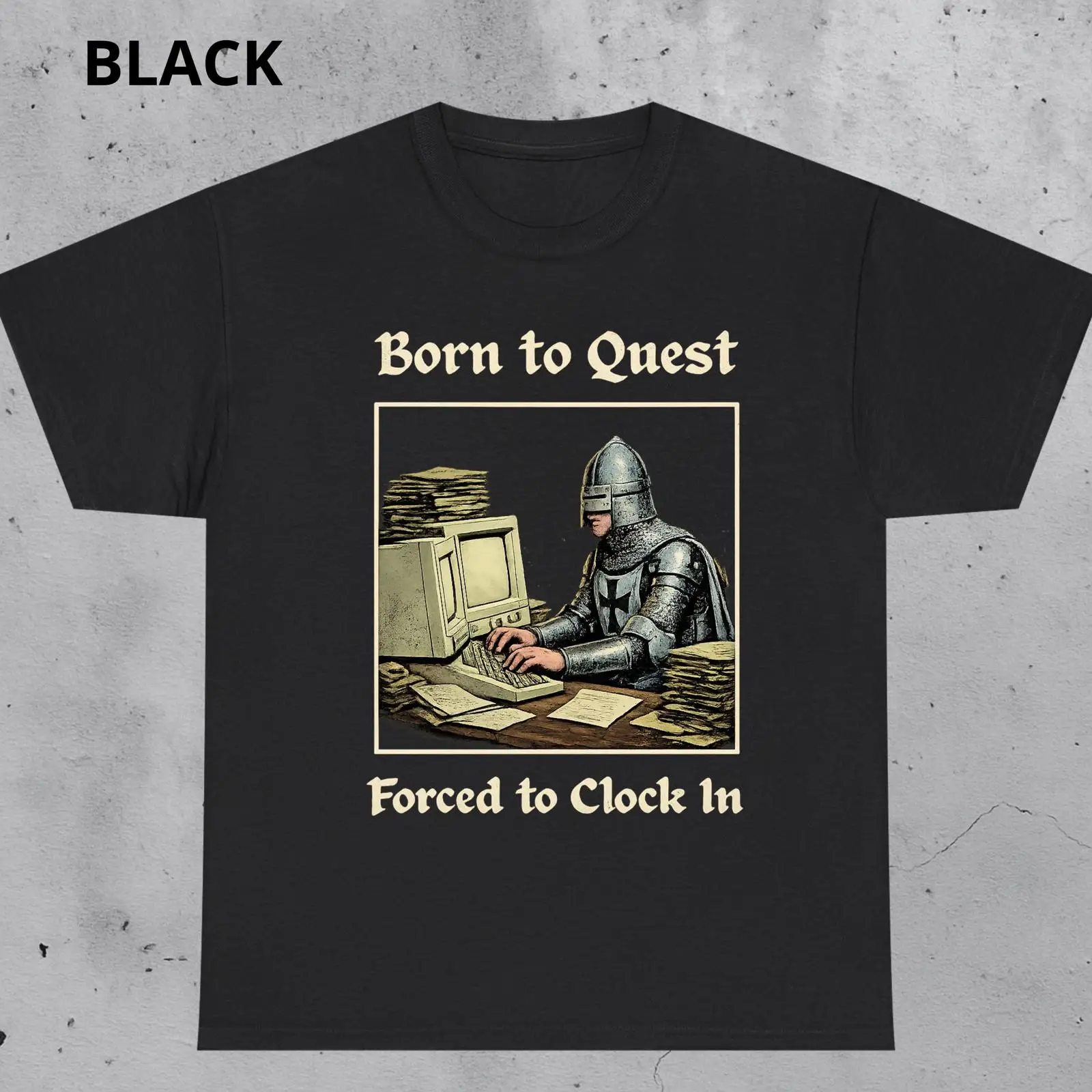 Office Quest - Maglietta Born to Quest Forced Clock